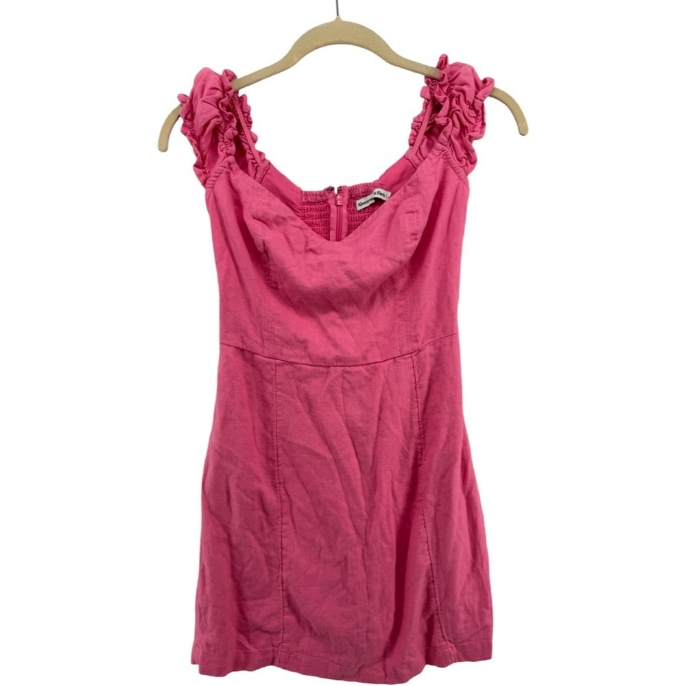 Abercrombie & Fitch Pink Ruffle Sleeve Dress